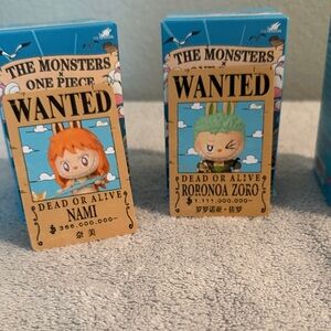 Labubu The Monsters x One Piece WANTED Luffy Zoro Nami Usopp Nico Robin”